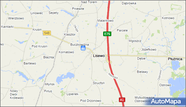 mapa Lisewo powiat chełmiński, Lisewo powiat chełmiński na mapie Targeo