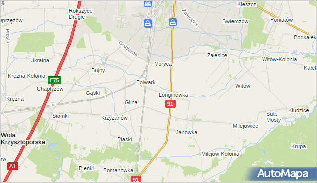 mapa Longinówka, Longinówka na mapie Targeo