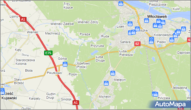 mapa Łuba Druga, Łuba Druga na mapie Targeo