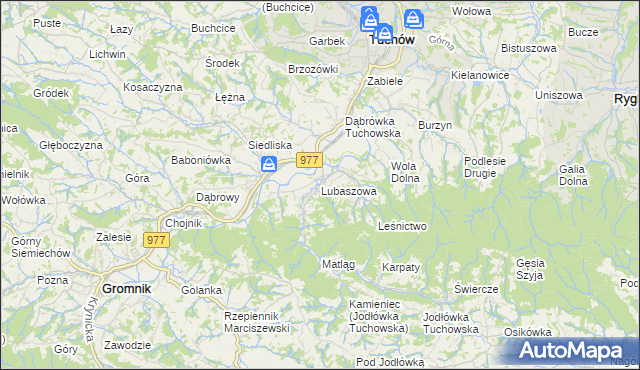 mapa Lubaszowa, Lubaszowa na mapie Targeo