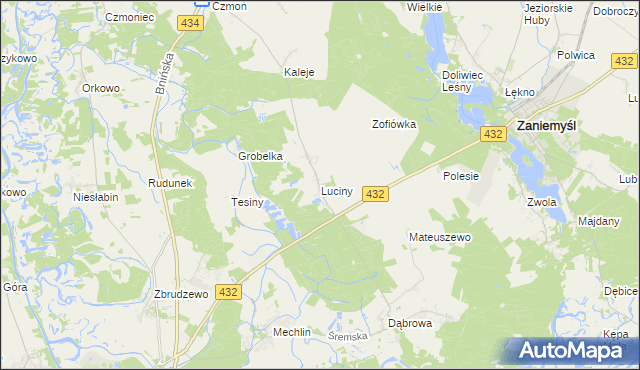 mapa Luciny, Luciny na mapie Targeo