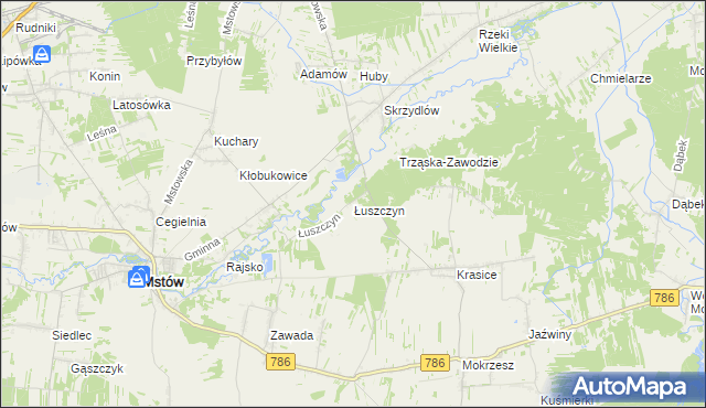 mapa Łuszczyn, Łuszczyn na mapie Targeo