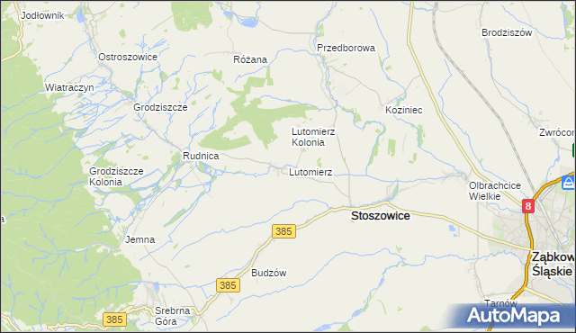 mapa Lutomierz, Lutomierz na mapie Targeo
