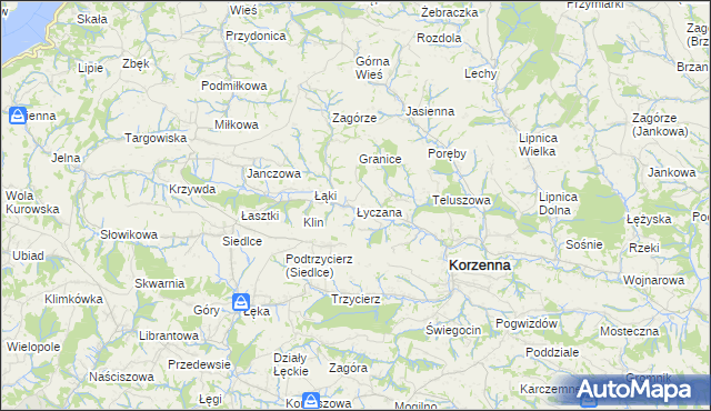 mapa Łyczana, Łyczana na mapie Targeo