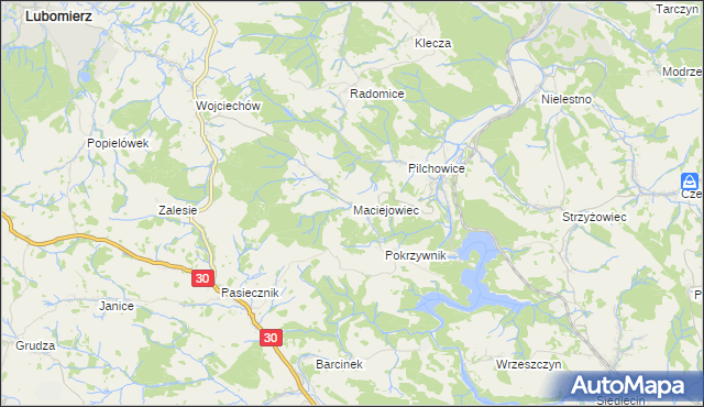 mapa Maciejowiec, Maciejowiec na mapie Targeo
