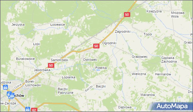 mapa Majdan gmina Łochów, Majdan gmina Łochów na mapie Targeo