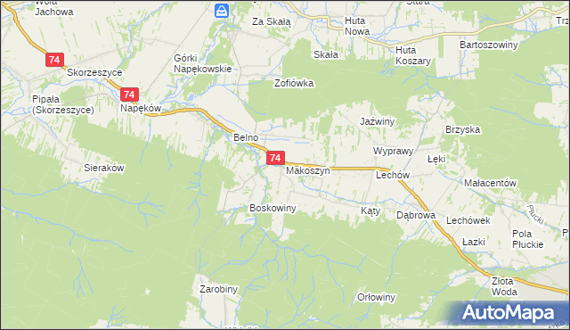 mapa Makoszyn, Makoszyn na mapie Targeo