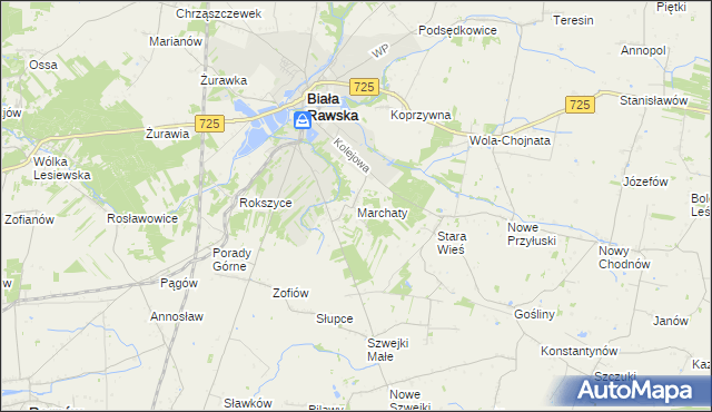 mapa Marchaty, Marchaty na mapie Targeo