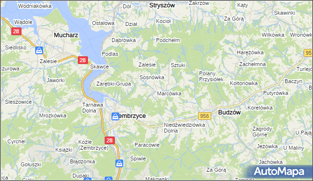 mapa Marcówka, Marcówka na mapie Targeo