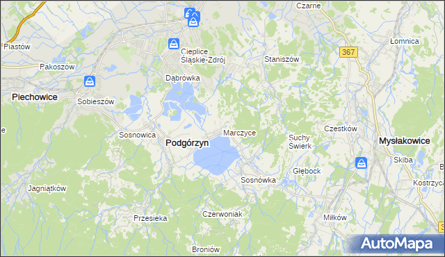 mapa Marczyce, Marczyce na mapie Targeo