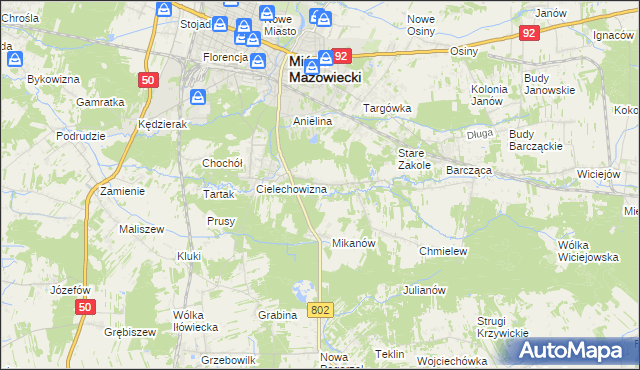 mapa Marianka gmina Mińsk Mazowiecki, Marianka gmina Mińsk Mazowiecki na mapie Targeo