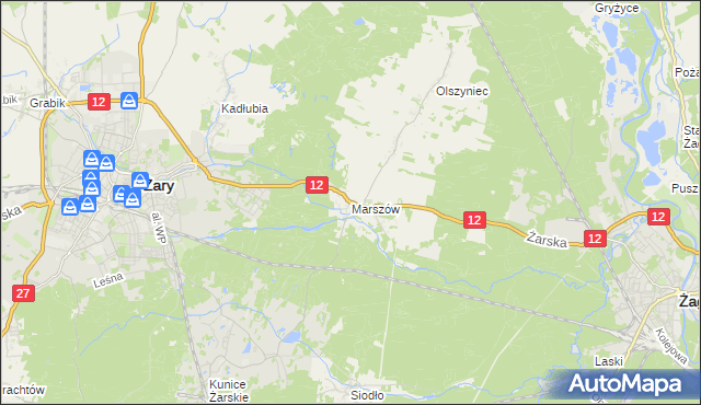 mapa Marszów, Marszów na mapie Targeo