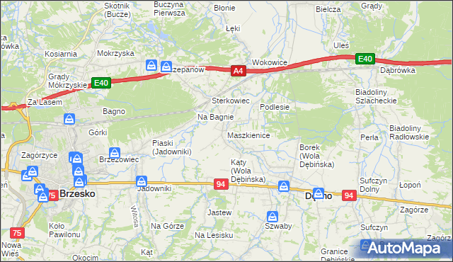 mapa Maszkienice, Maszkienice na mapie Targeo