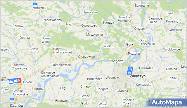 mapa Melsztyn, Melsztyn na mapie Targeo