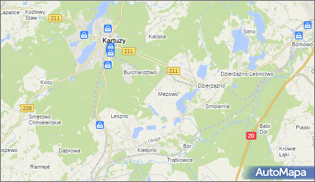 mapa Mezowo, Mezowo na mapie Targeo