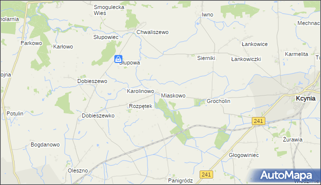 mapa Miaskowo, Miaskowo na mapie Targeo