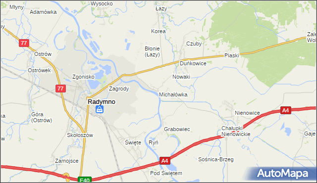 mapa Michałówka gmina Radymno, Michałówka gmina Radymno na mapie Targeo