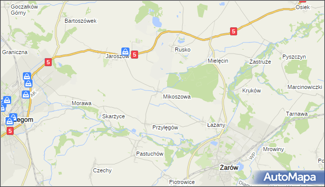 mapa Mikoszowa, Mikoszowa na mapie Targeo