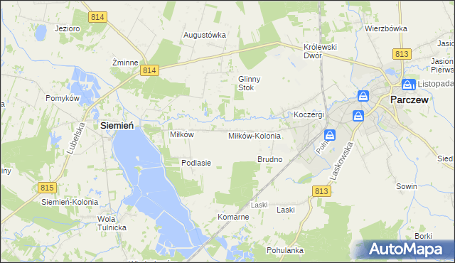 mapa Miłków-Kolonia, Miłków-Kolonia na mapie Targeo