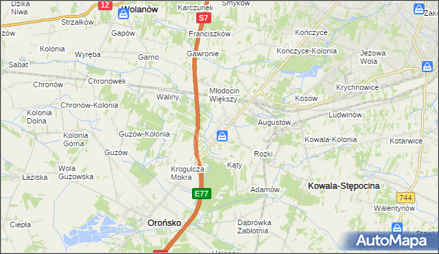 mapa Młodocin Mniejszy, Młodocin Mniejszy na mapie Targeo