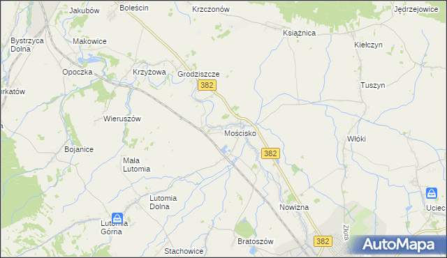 mapa Mościsko gmina Dzierżoniów, Mościsko gmina Dzierżoniów na mapie Targeo