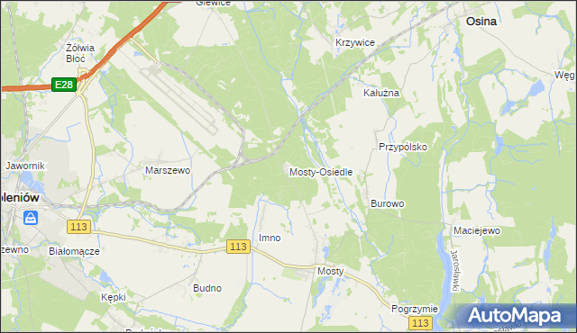 mapa Mosty-Osiedle, Mosty-Osiedle na mapie Targeo