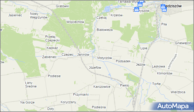 mapa Mstyczów, Mstyczów na mapie Targeo