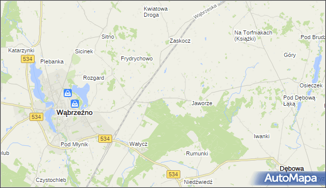 mapa Myśliwiec, Myśliwiec na mapie Targeo