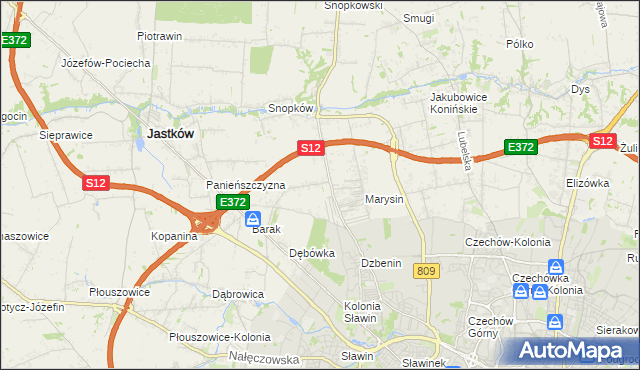 mapa Natalin gmina Jastków, Natalin gmina Jastków na mapie Targeo