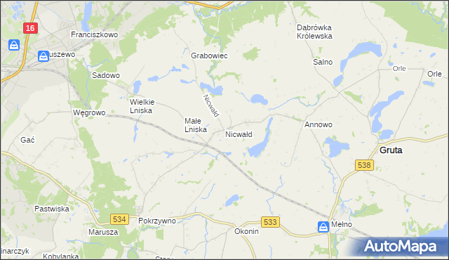 mapa Nicwałd, Nicwałd na mapie Targeo