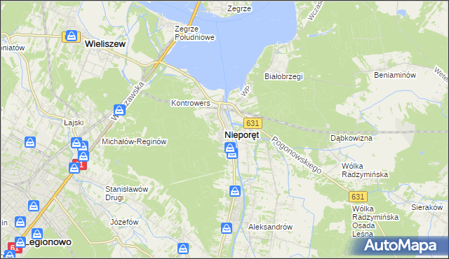 mapa Nieporęt, Nieporęt na mapie Targeo