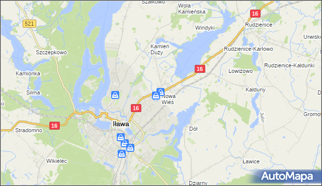 mapa Nowa Wieś gmina Iława, Nowa Wieś gmina Iława na mapie Targeo