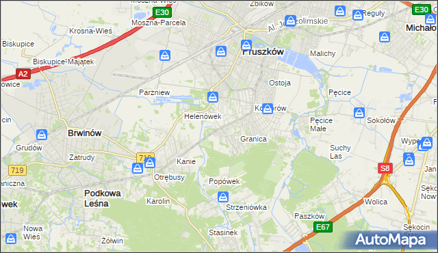 mapa Nowa Wieś gmina Michałowice, Nowa Wieś gmina Michałowice na mapie Targeo