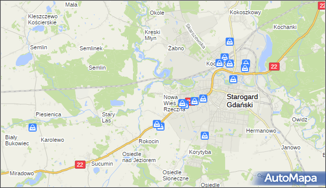 mapa Nowa Wieś Rzeczna, Nowa Wieś Rzeczna na mapie Targeo