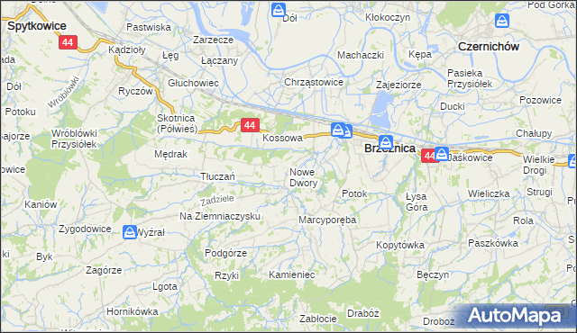 mapa Nowe Dwory gmina Brzeźnica, Nowe Dwory gmina Brzeźnica na mapie Targeo