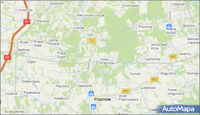 mapa Nowy Prażmów, Nowy Prażmów na mapie Targeo