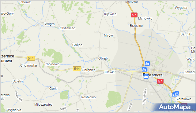 mapa Obrąb gmina Przasnysz, Obrąb gmina Przasnysz na mapie Targeo