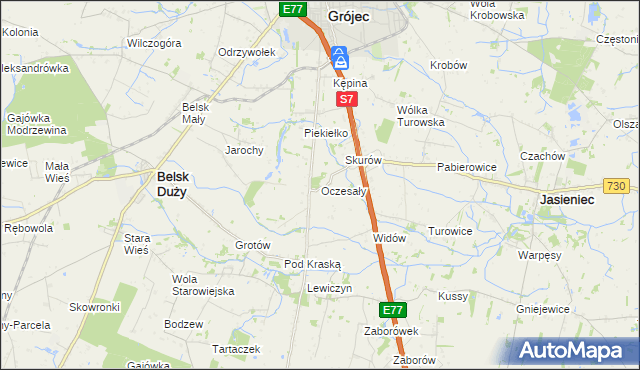 mapa Oczesały, Oczesały na mapie Targeo