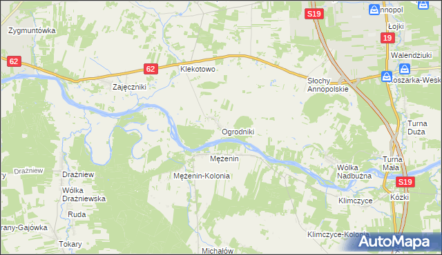 mapa Ogrodniki gmina Siemiatycze, Ogrodniki gmina Siemiatycze na mapie Targeo