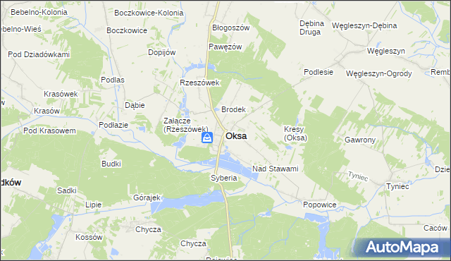 mapa Oksa, Oksa na mapie Targeo