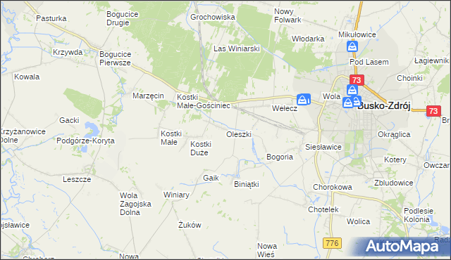 mapa Oleszki, Oleszki na mapie Targeo
