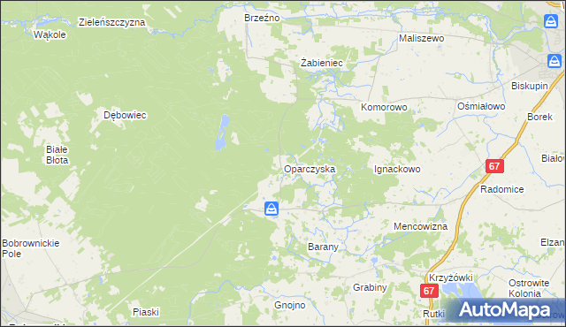 mapa Oparczyska, Oparczyska na mapie Targeo