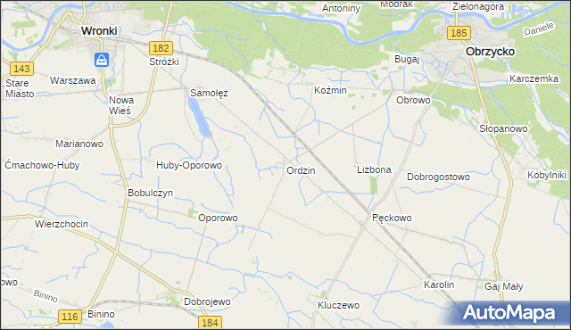 mapa Ordzin, Ordzin na mapie Targeo