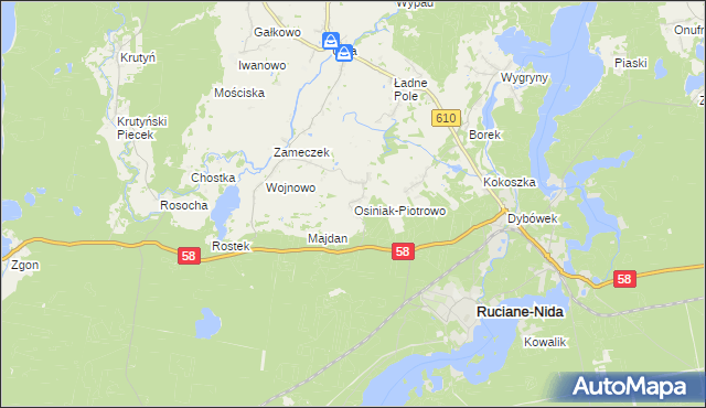 mapa Osiniak-Piotrowo, Osiniak-Piotrowo na mapie Targeo