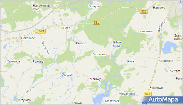 mapa Paczkowo gmina Kwidzyn, Paczkowo gmina Kwidzyn na mapie Targeo