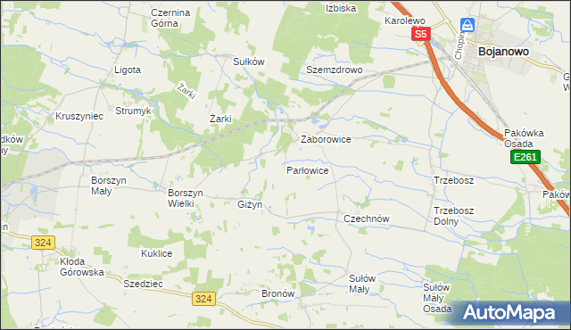 mapa Parłowice, Parłowice na mapie Targeo