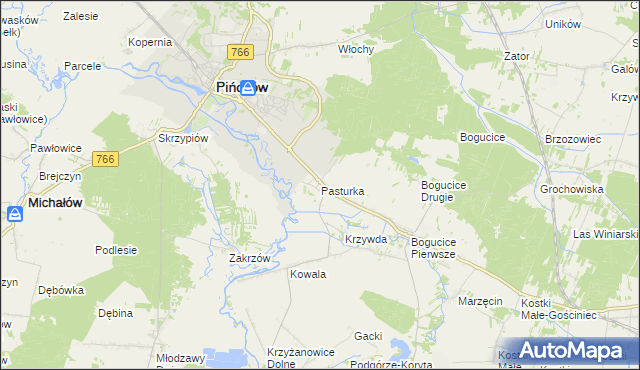 mapa Pasturka, Pasturka na mapie Targeo