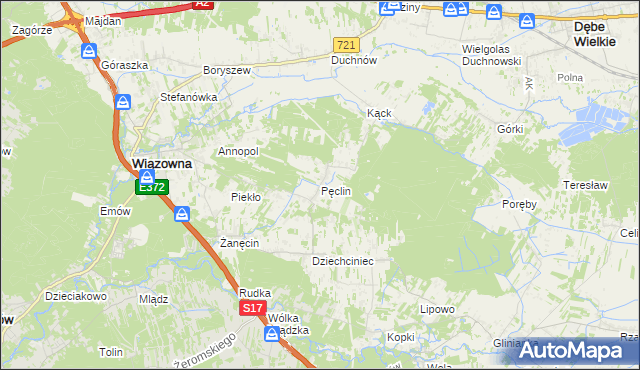 mapa Pęclin, Pęclin na mapie Targeo