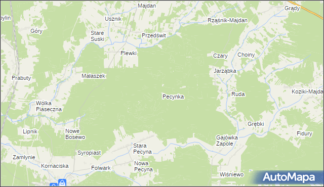 mapa Pecynka, Pecynka na mapie Targeo