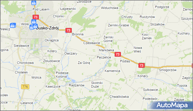 mapa Pęczelice, Pęczelice na mapie Targeo